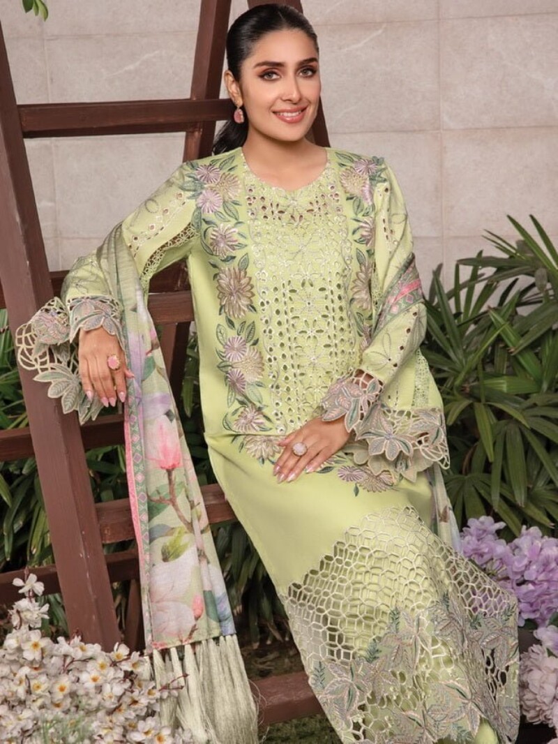 Rang Rasiya D-10 Geeti Premium Embroidered Lawn 3Pc Suit Collection 2024