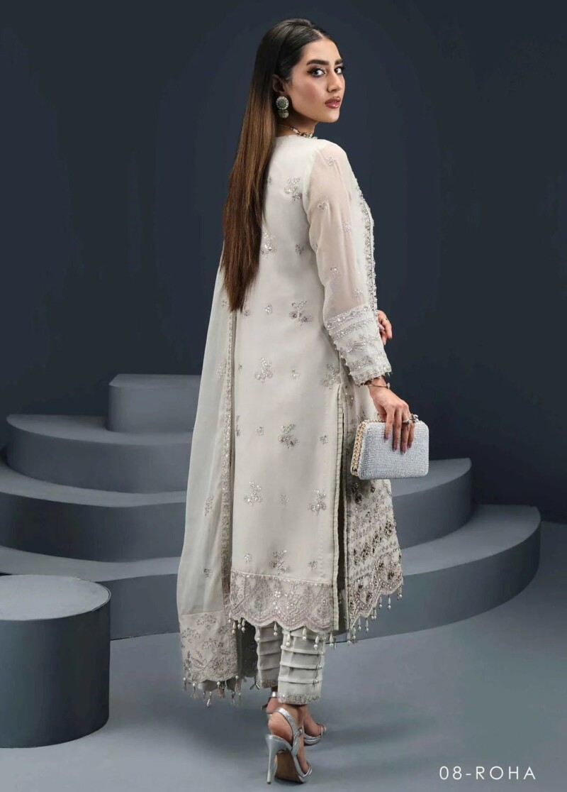 Alizeh Fashion D-08 Roha Embroidered Chiffon 3Pc Suit Collection 2024