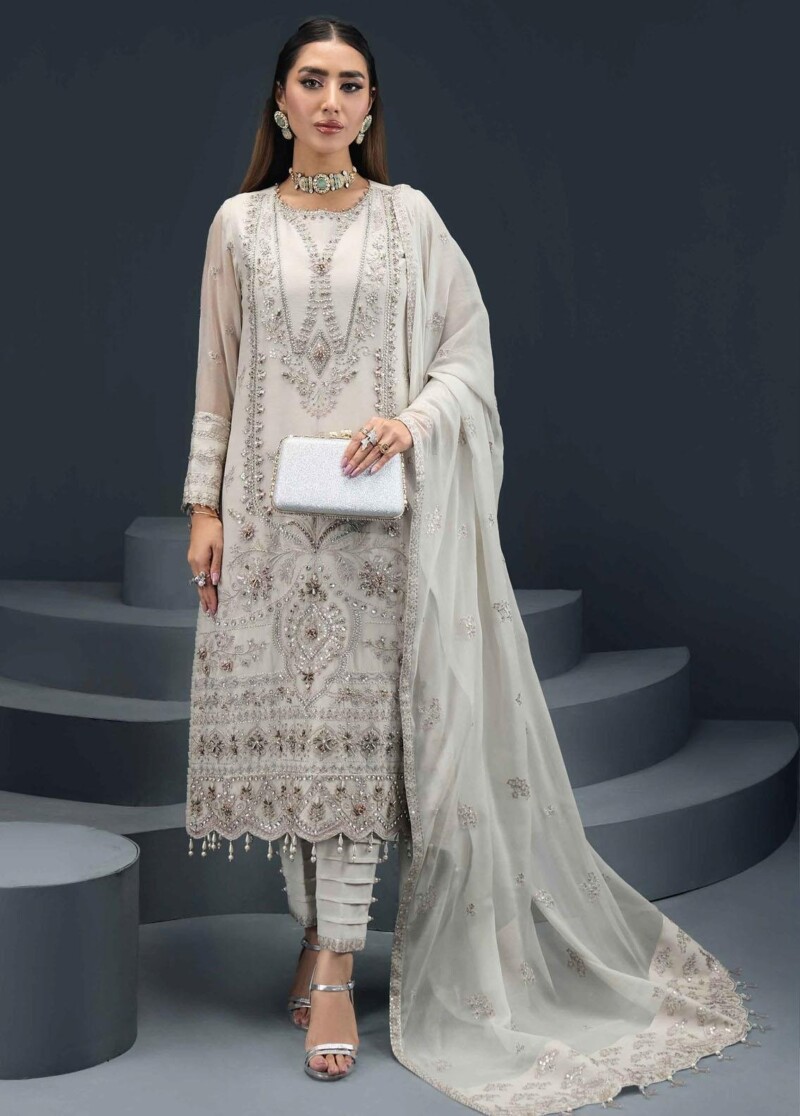 Alizeh Fashion D-08 Roha Embroidered Chiffon 3Pc Suit Collection 2024