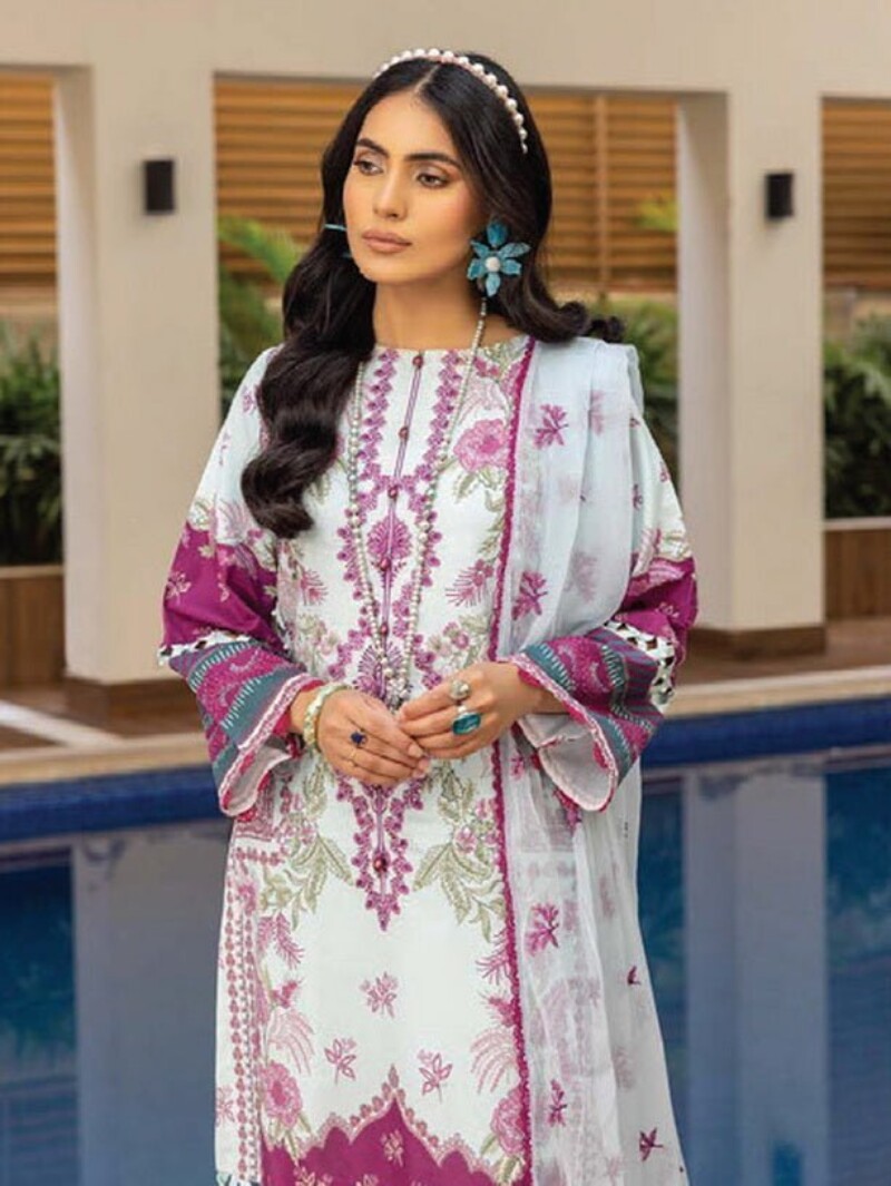 Humdum D-09 Embroidered Lawn 3Pc Suit Collection 2024