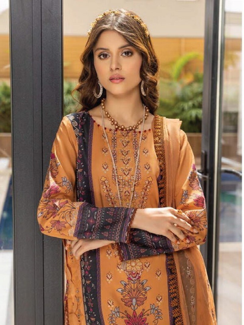 Humdum D-10 Embroidered Lawn 3Pc Suit Collection 2024