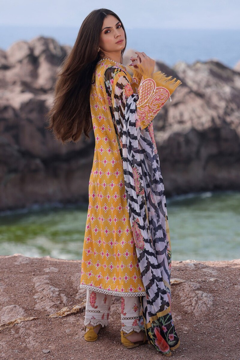 Ayzel Tropicana Azl-24-V2-10 Meline Embroidered Lawn 3Pc Suit Collection 2024