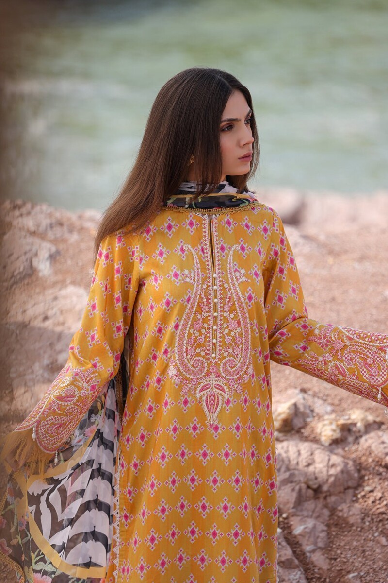 Ayzel Tropicana Azl-24-V2-10 Meline Embroidered Lawn 3Pc Suit Collection 2024