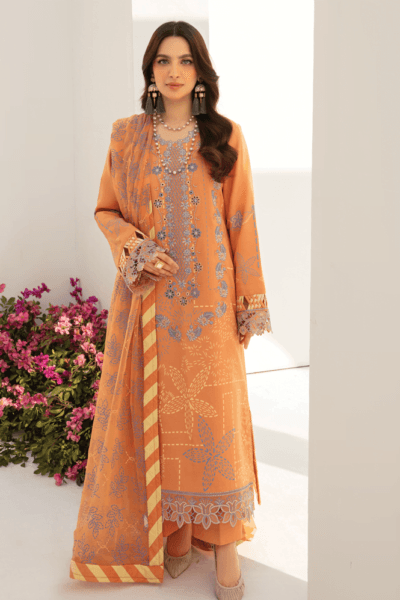 Rang Rasiya D-10 Cinnamon Florence Embroidered Lawn 3pc Suit Collection 2024