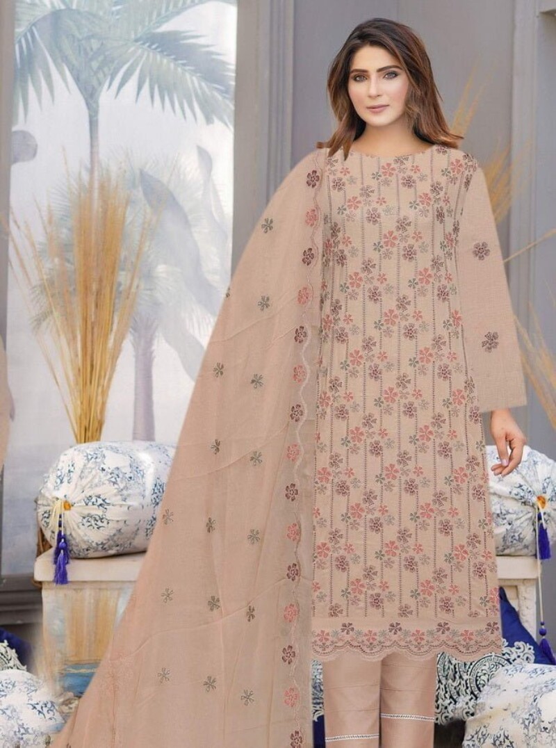 Ayla Zahra Allover D-11 Allover Embroidered Swiss 3pc Collection 2024