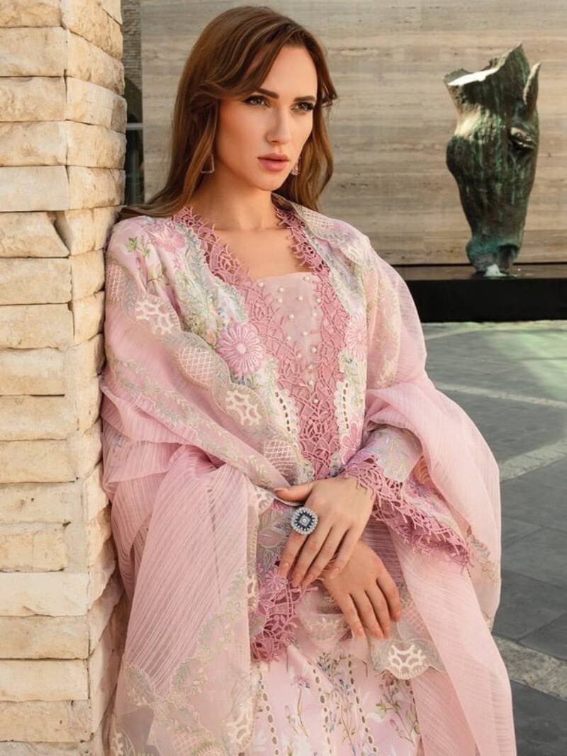 Rang Rasiya D-11 Amelia Carnation Embroidered Lawn 3Pc Suit Collection 2024