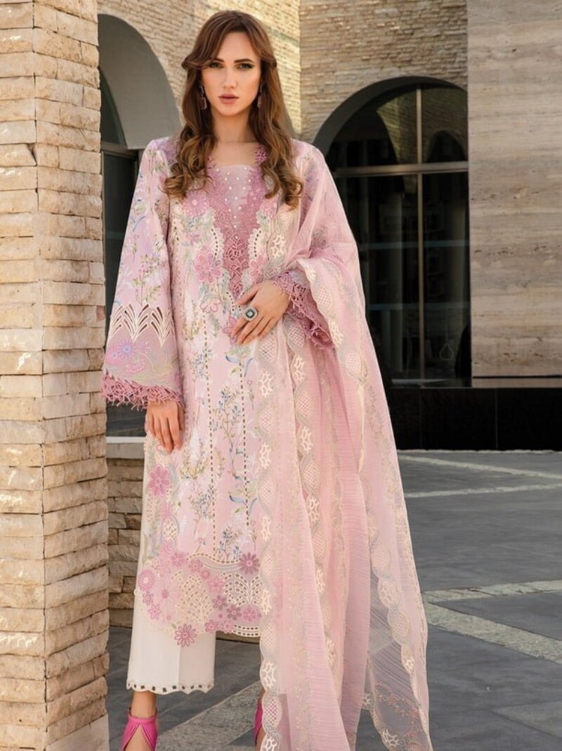 Rang Rasiya D-11 Amelia Carnation Embroidered Lawn 3Pc Suit Collection 2024