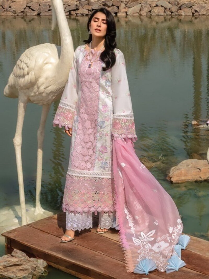 Rang Rasiya D-12 Hoorain Premium Embroidered Lawn 3Pc Suit Collection 2024