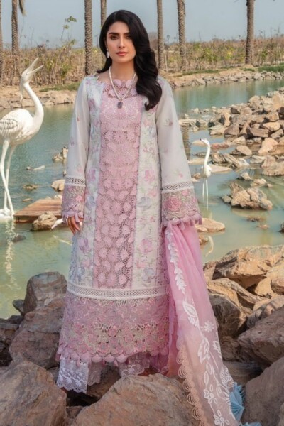 Rang Rasiya D-12 Hoorain Premium Embroidered Lawn 3pc Suit Collection 2024