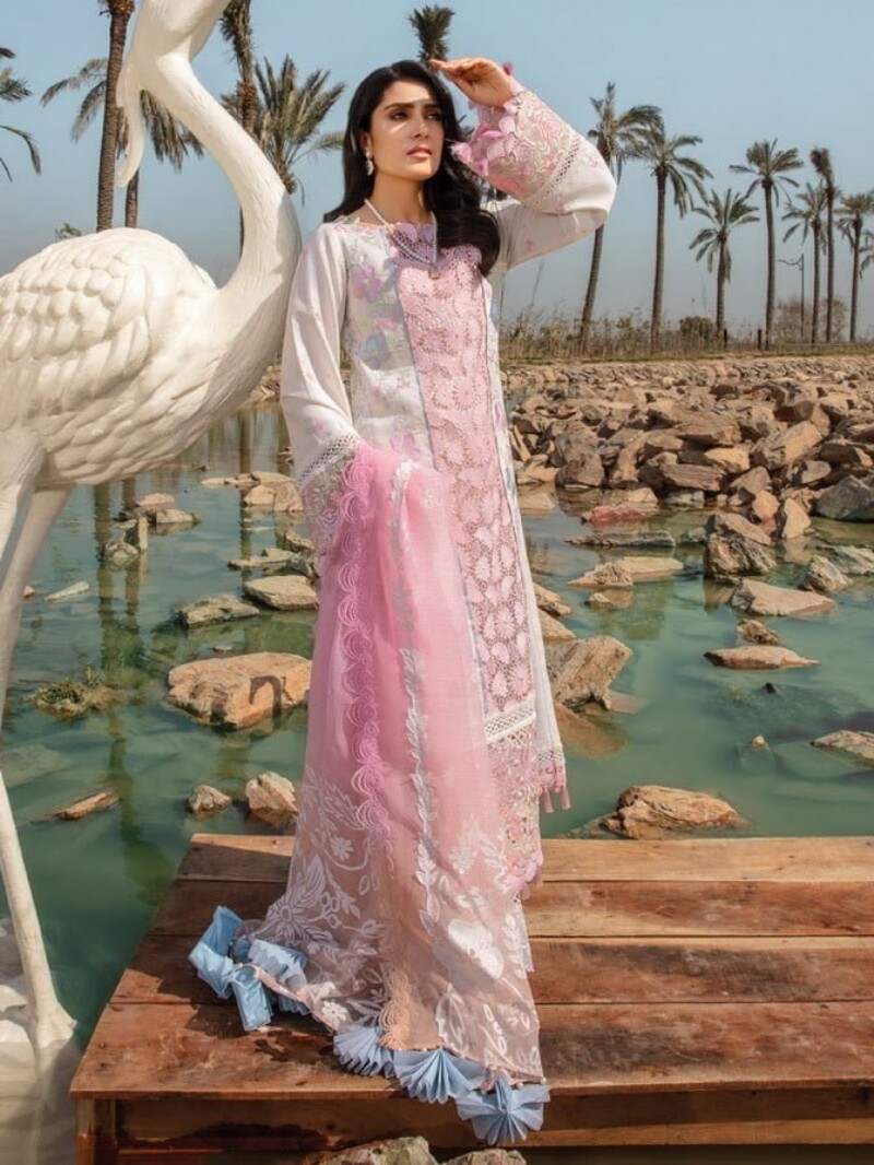 Rang Rasiya D-12 Hoorain Premium Embroidered Lawn 3Pc Suit Collection 2024