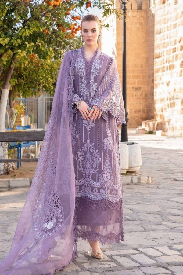 Maria.b D-2401-A Embroidered Luxury Lawn 3Pc Suit Collection 2024