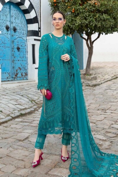 Maria.B D-2402-A Embroidered Luxury Lawn 3pc Suit Collection 2024