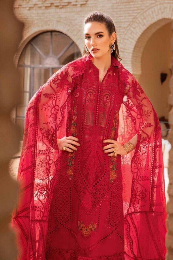 Maria.b D-2404-A Embroidered Luxury Lawn 3Pc Suit Collection 2024