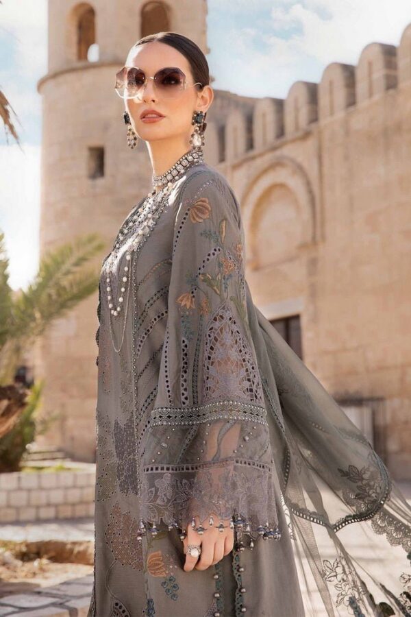 Maria.b D-2407-B Embroidered Luxury Lawn 3Pc Suit Collection 2024