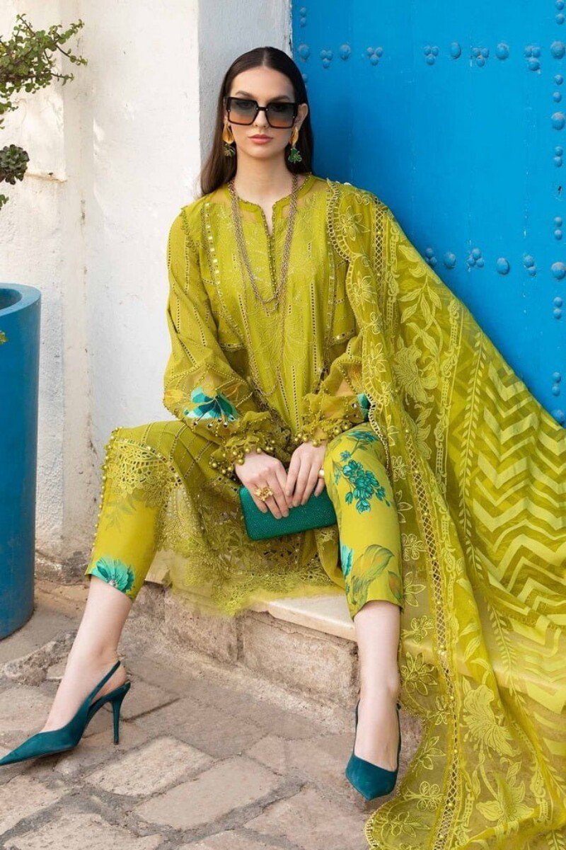 Maria.b D-2408-A Embroidered Luxury Lawn 3Pc Suit Collection 2024