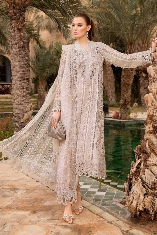 Maria.b D-2409-A Embroidered Luxury Lawn 3Pc Suit Collection 2024