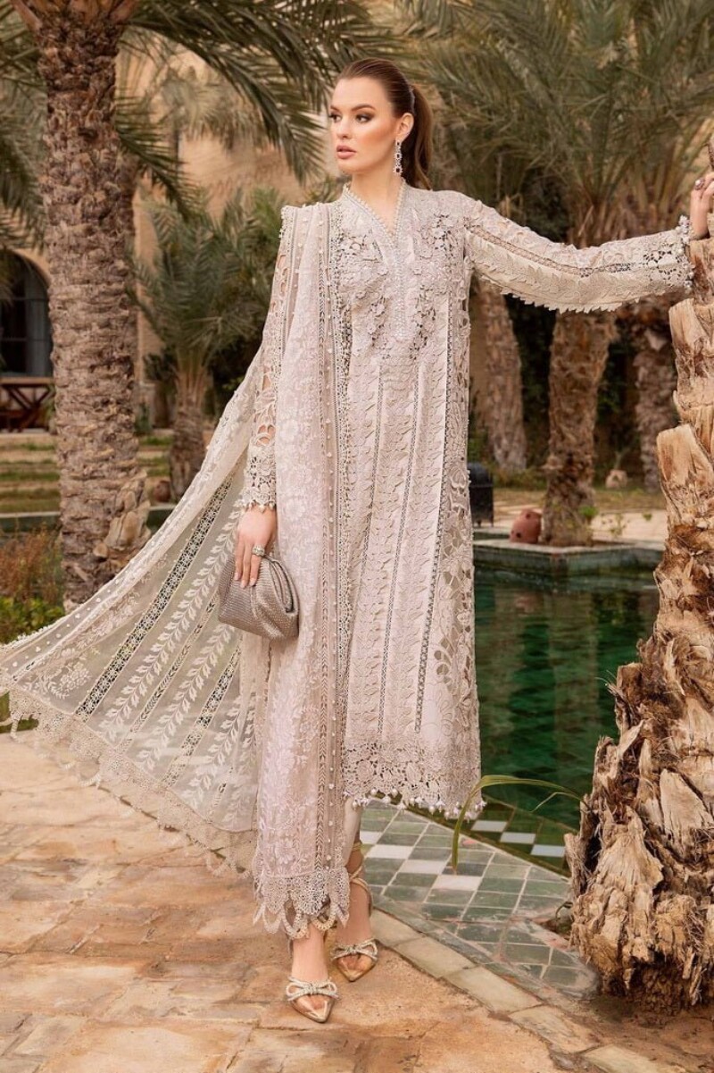 Maria.B D-2409-A Embroidered Luxury Lawn 3pc Suit Collection 2024