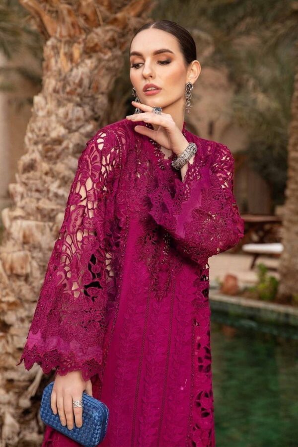 Maria.b D-2409-B Embroidered Luxury Lawn 3Pc Suit Collection 2024