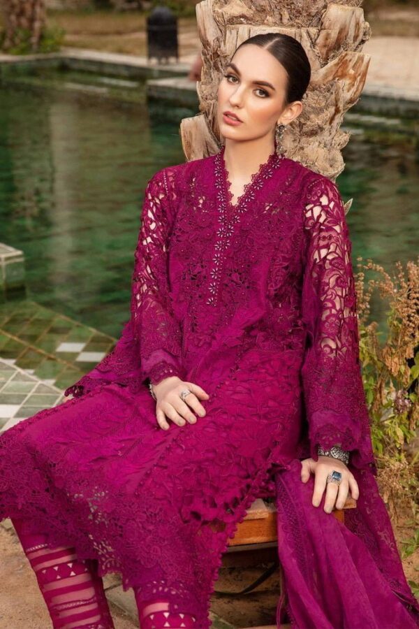 Maria.b D-2409-B Embroidered Luxury Lawn 3Pc Suit Collection 2024