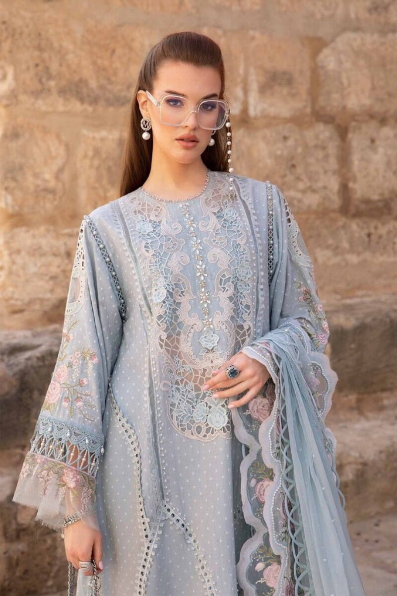 Maria.B D-2410-B Embroidered Luxury Lawn 3pc Suit Collection 2024