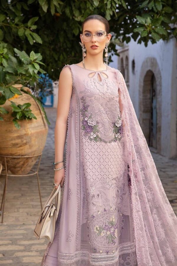 Maria.b D-2411-B Embroidered Luxury Lawn 3Pc Suit Collection 2024