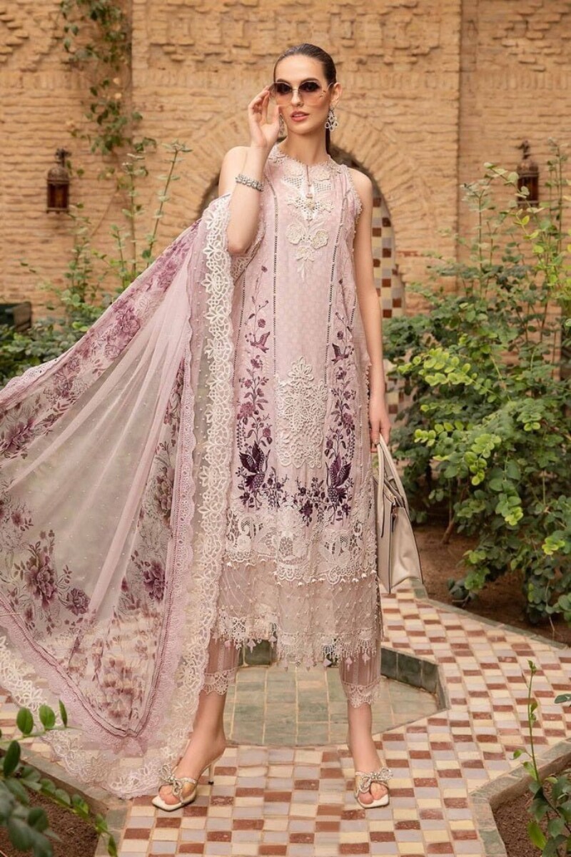 Maria.B D-2414-A Embroidered Luxury Lawn 3pc Suit Collection 2024