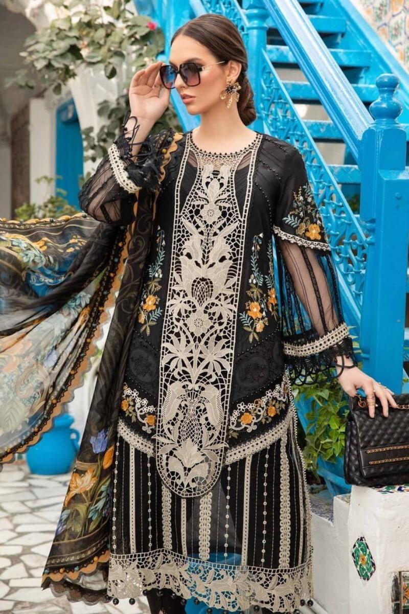 Maria.B D-2415-B Embroidered Luxury Lawn 3pc Suit Collection 2024