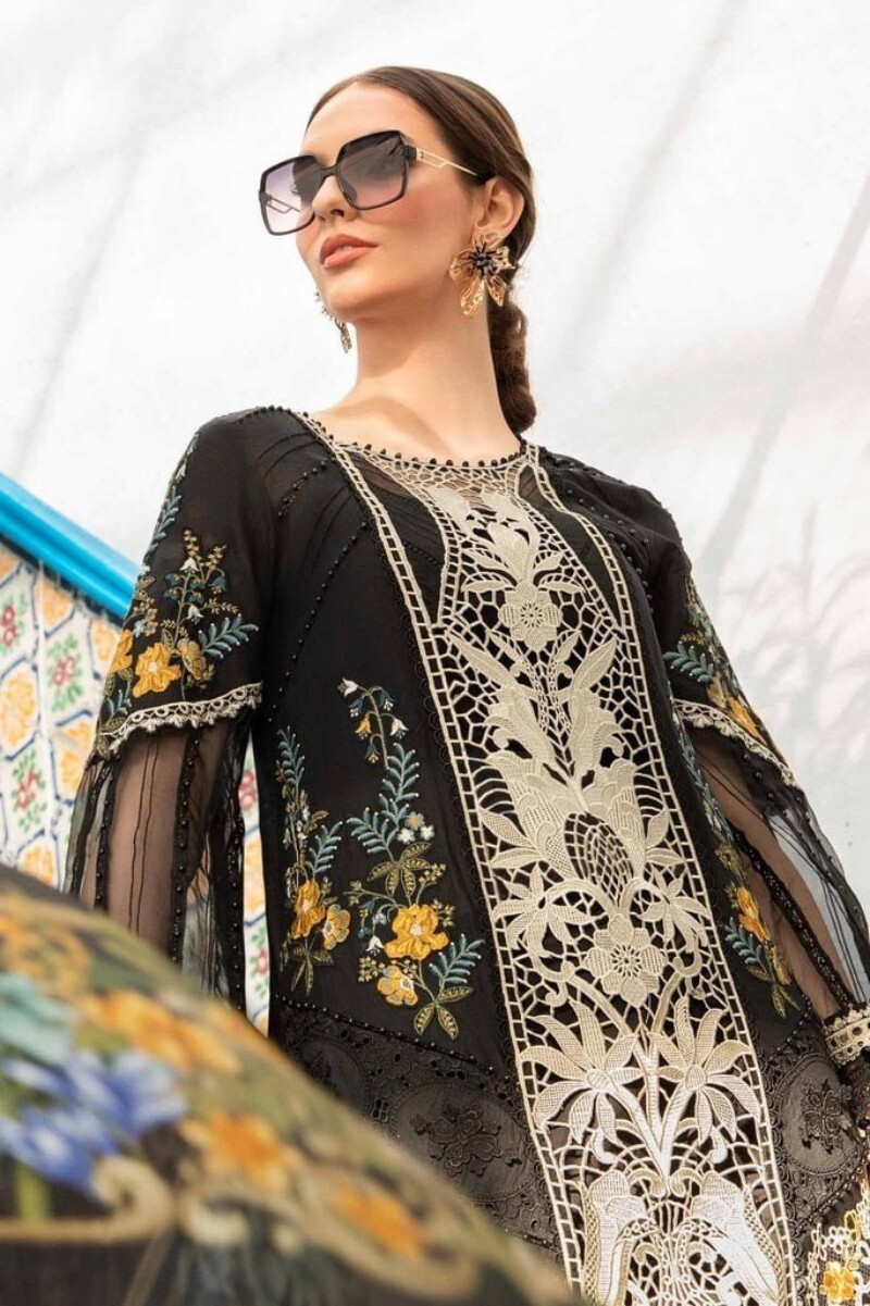 Maria.B D-2415-B Embroidered Luxury Lawn 3pc Suit Collection 2024