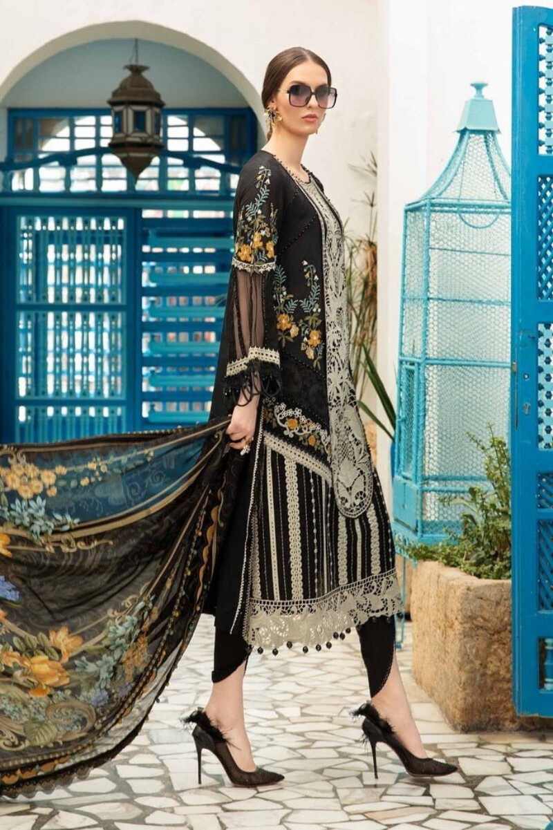 Maria.B D-2415-B Embroidered Luxury Lawn 3pc Suit Collection 2024