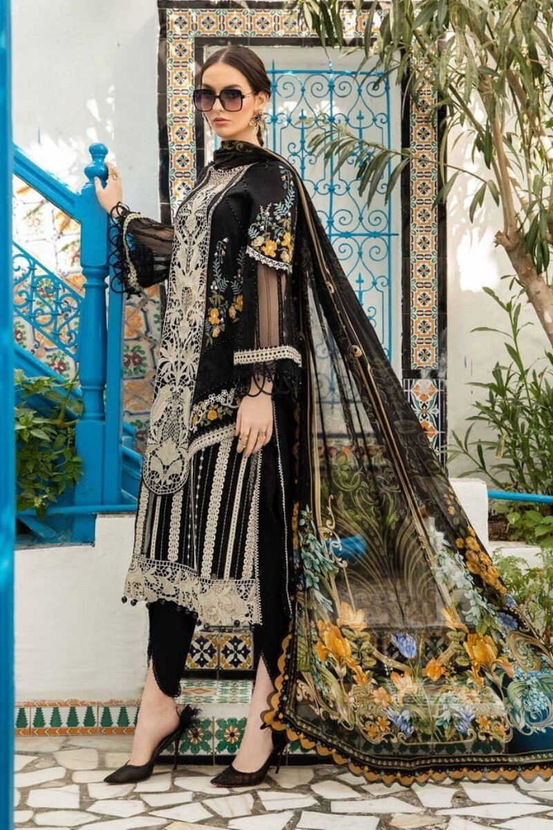 Maria.B D-2415-B Embroidered Luxury Lawn 3pc Suit Collection 2024