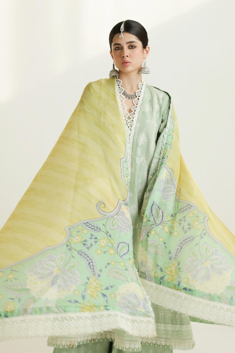 Zara Shahjahan D-01B Mahi Embroidered Luxury Lawn 3Pc Suit Collection 2024