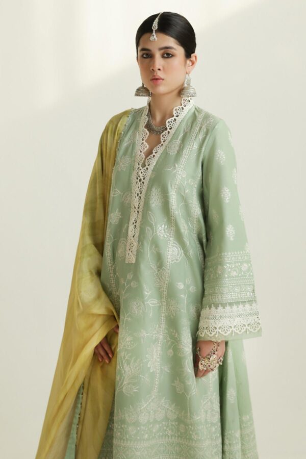 Zara Shahjahan D-01B Mahi Embroidered Luxury Lawn 3Pc Suit Collection 2024