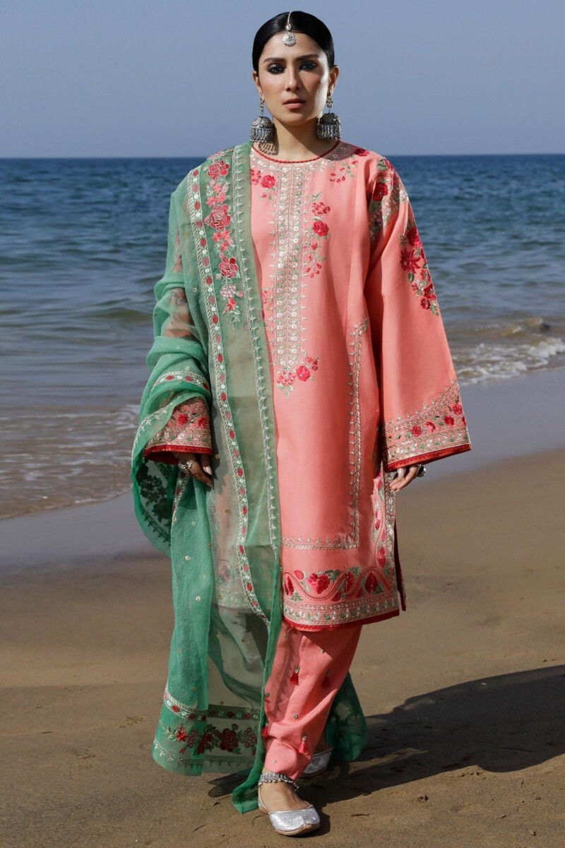 Zara Shahjahan D-06A Jiya Embroidered Luxury Lawn 3Pc Suit Collection 2024