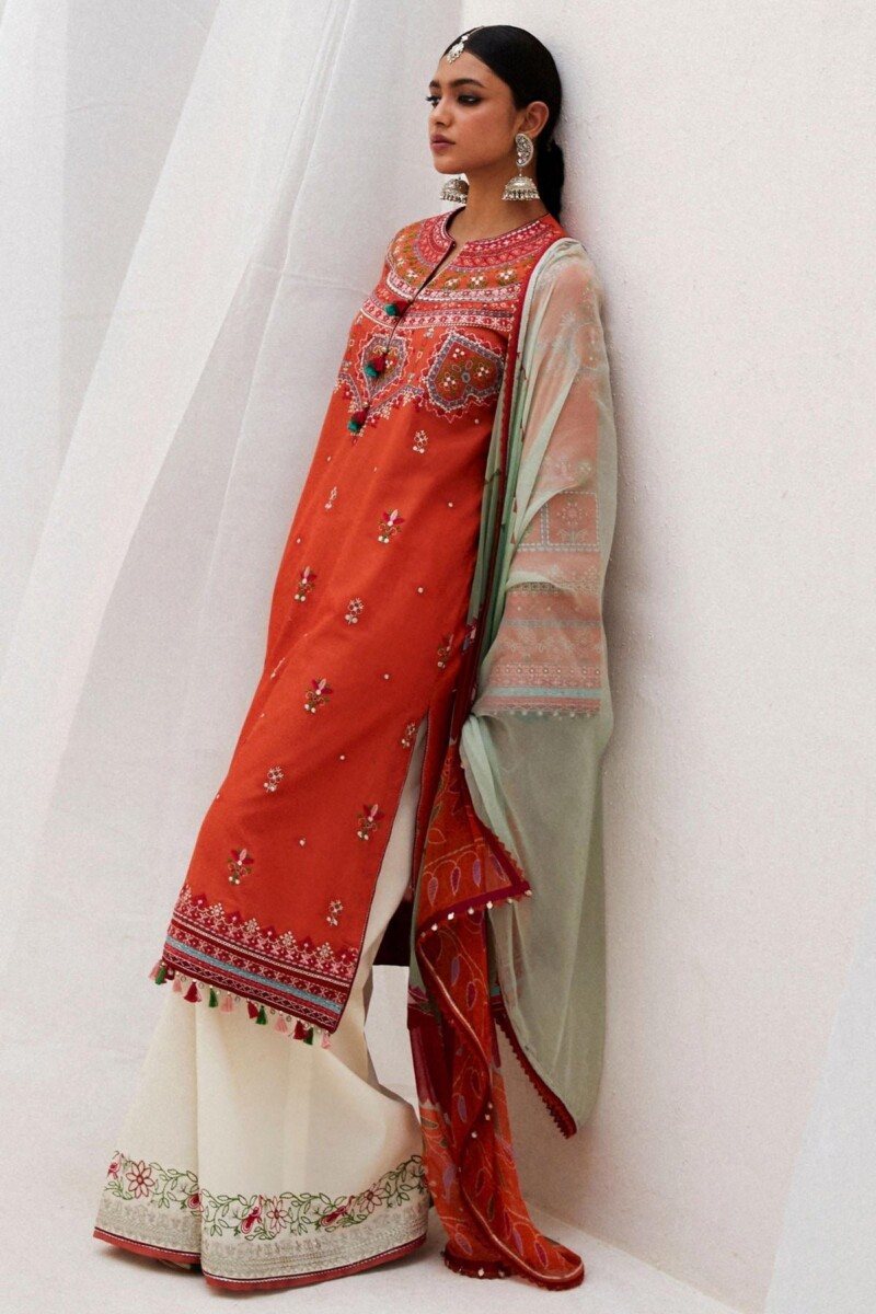 Zara Shahjahan D-07A Lamia Embroidered Luxury Lawn 3Pc Suit Collection 2024