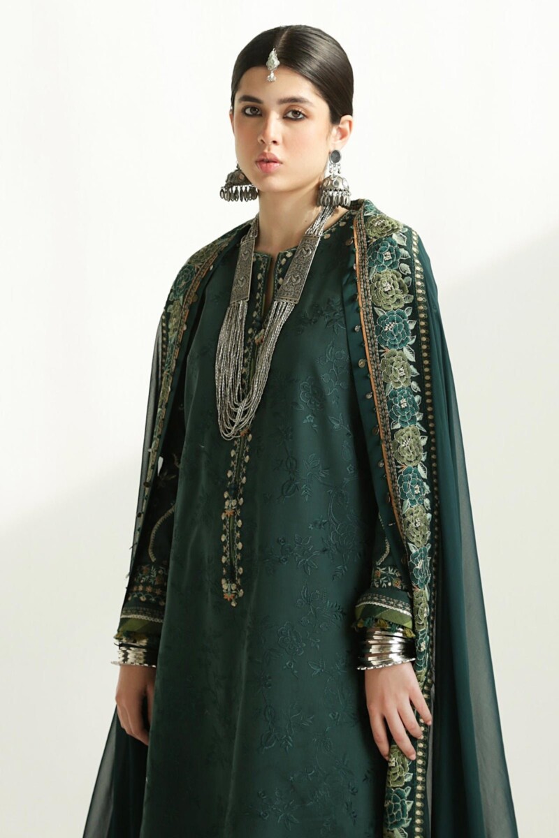 Zara Shahjahan D-09B Parsa Embroidered Luxury Lawn 3Pc Suit Collection 2024