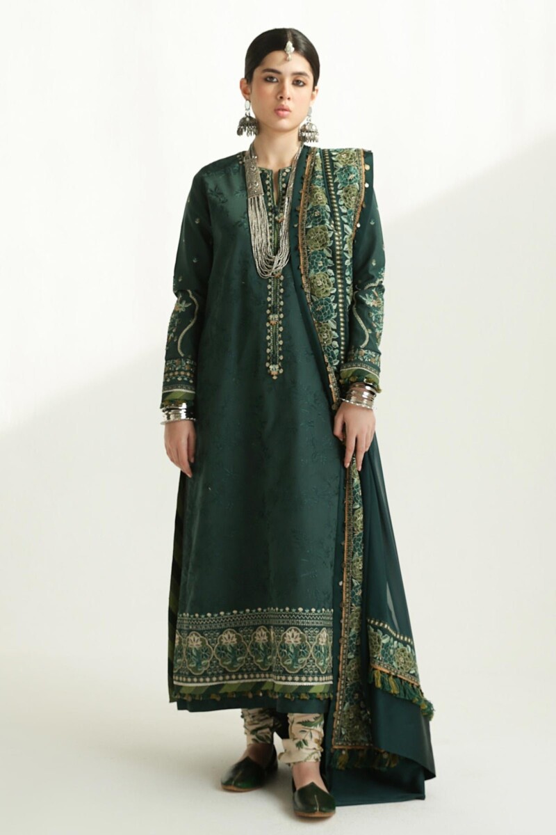 Zara Shahjahan D-09B Parsa Embroidered Luxury Lawn 3Pc Suit Collection 2024