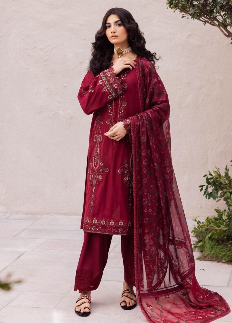 Iznik Dahlia Dl-01 Gossamer Embroidered Luxury Lawn 3Pc Suit Collection 2024