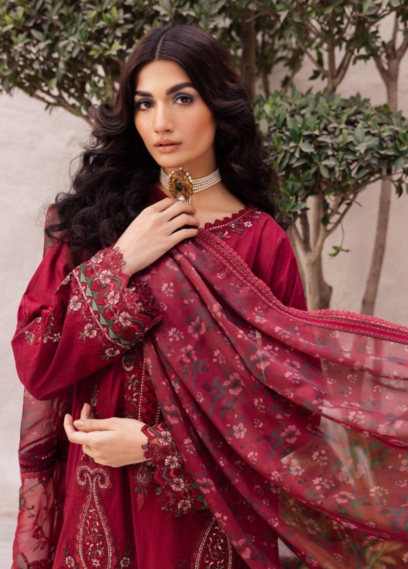 Iznik Dahlia Dl-01 Gossamer Embroidered Luxury Lawn 3Pc Suit Collection 2024