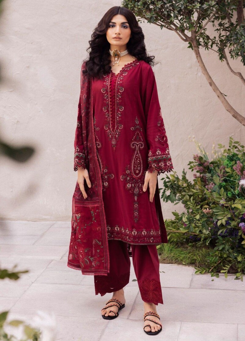 Iznik Dahlia Dl-01 Gossamer Embroidered Luxury Lawn 3Pc Suit Collection 2024