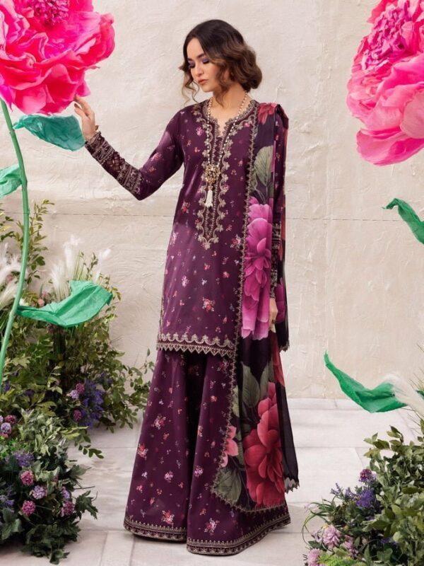 Iznik Dahlia Dl-06 Tranquil Embroidered Luxury Lawn 3Pc Suit Collection 2024