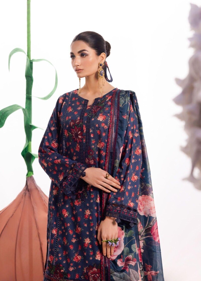 Iznik Dahlia Dl-07 Meadow Embroidered Luxury Lawn 3Pc Suit Collection 2024