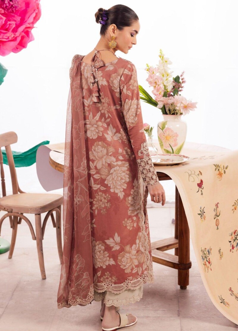 Iznik Dahlia Dl-12 Saffron Embroidered Luxury Lawn 3pc Suit Collection 2024