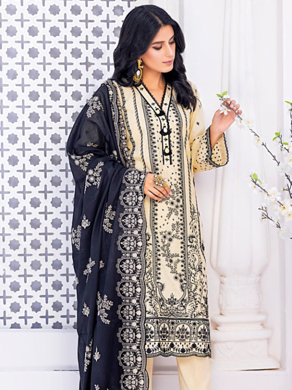 Gul Ahmed Dn-42021 Essential Embroidered Lawn Collection 2024