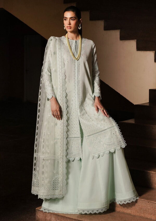 Afrozeh Acf 6 Celadon Chikankari Lawn Collection