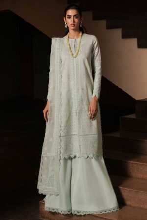 Afrozeh Acf 6 Celadon Chikankari Lawn Collection