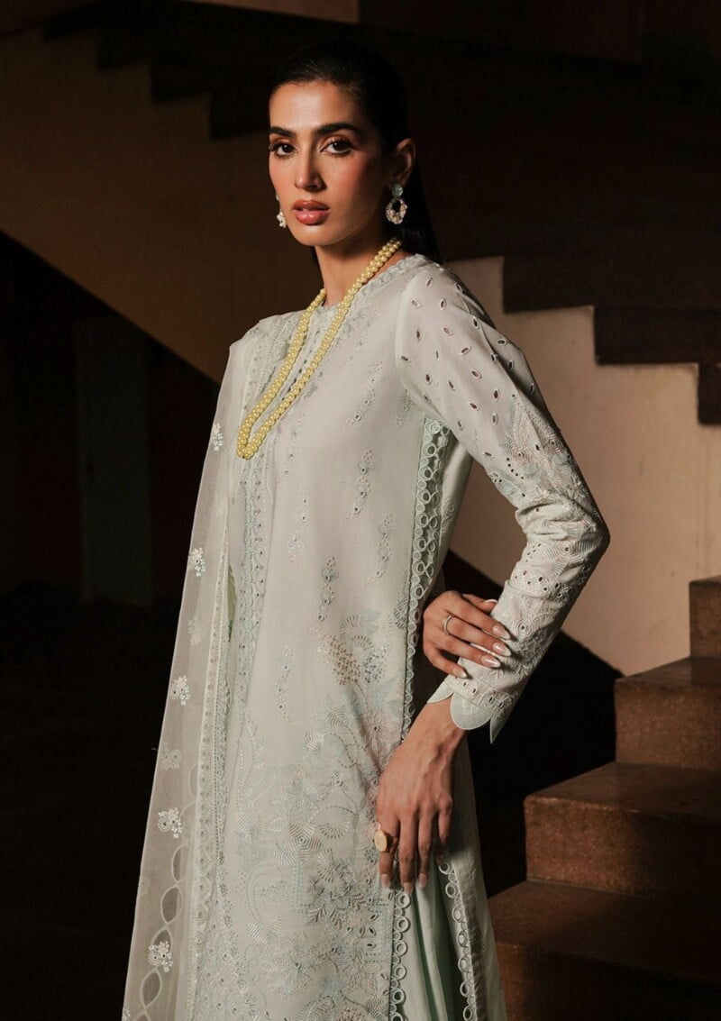 Afrozeh Acf 6 Celadon Chikankari Lawn Collection