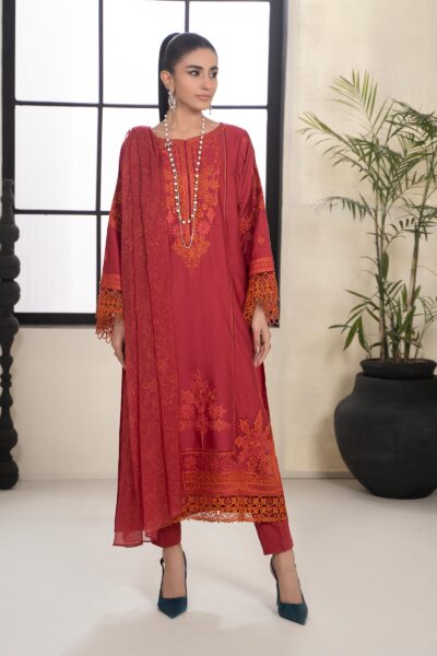 Maria B 3 Piece Embroidered Lawn Suit | DW-EF24-103 Luxury Pret