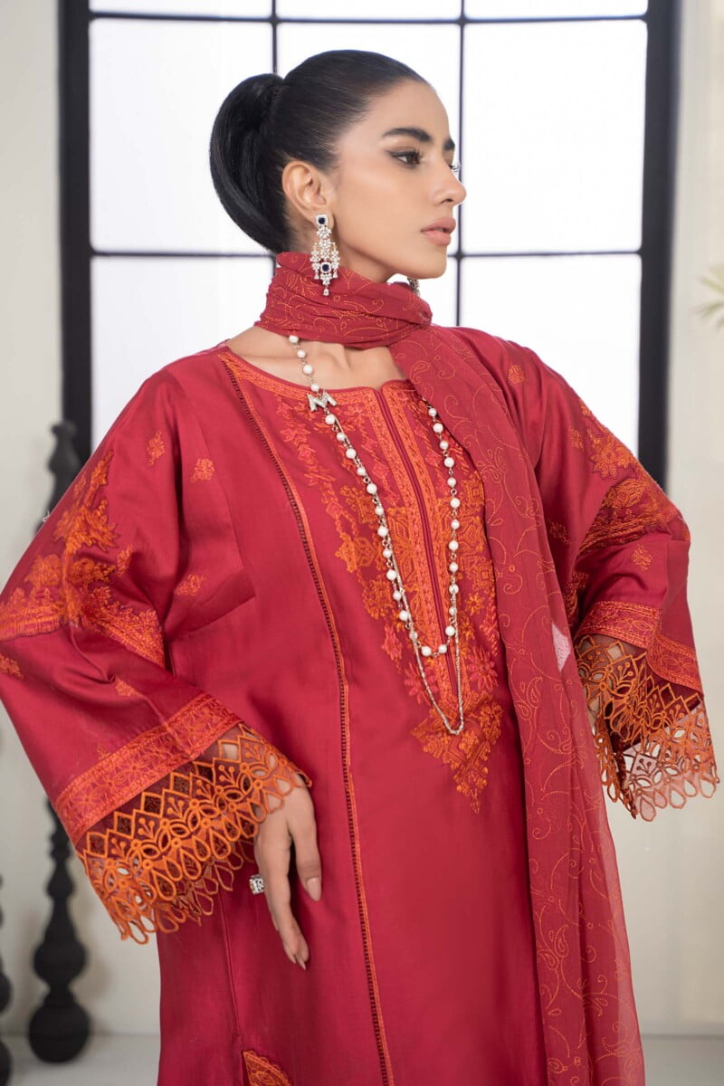 Maria B 3 Piece Embroidered Lawn Suit | DW-EF24-103 Luxury Pret