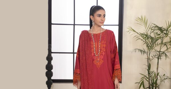 Maria B 3 Piece Embroidered Lawn Suit | Dw-Ef24-103 Luxury Pret