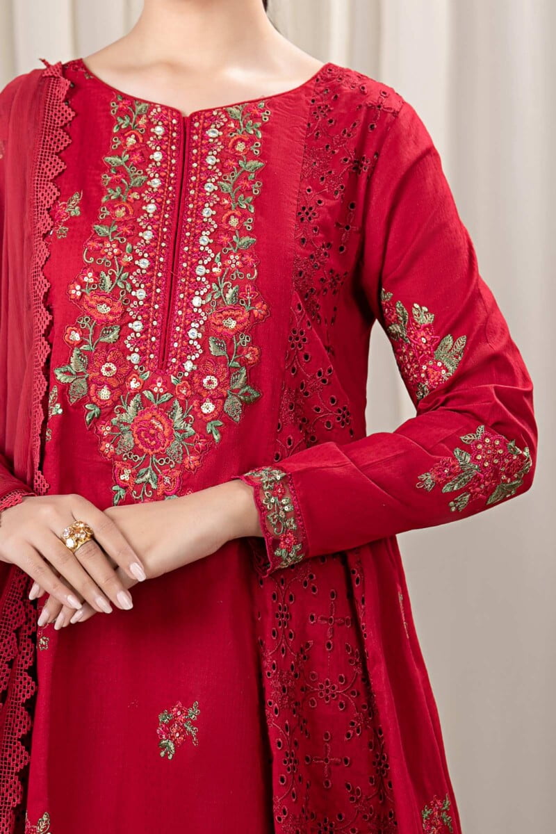 Maria B 3 Piece Embroidered Dobby Suit | DW-EF24-08 Casuals